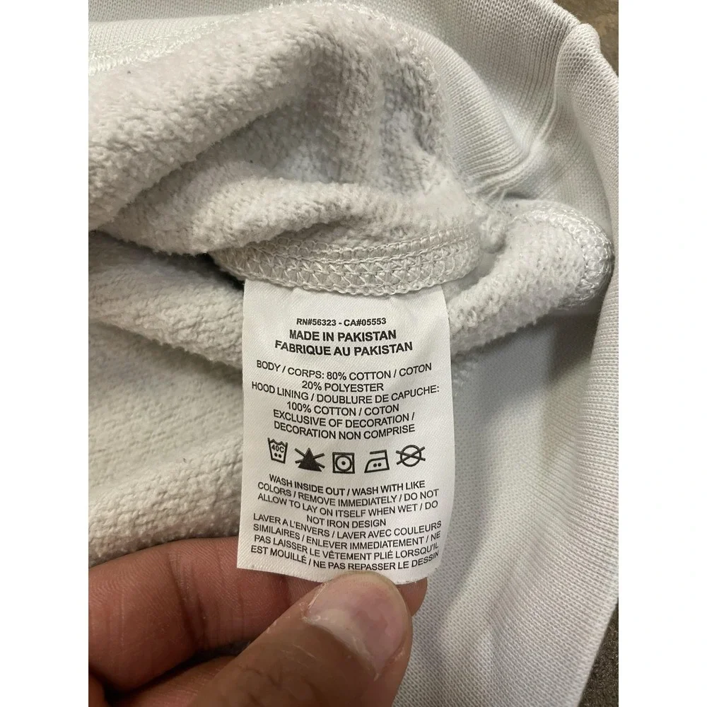 Nike Hoodie Mens‎ Large White Fleece Pullover Kangaroo Pocket Gym Training